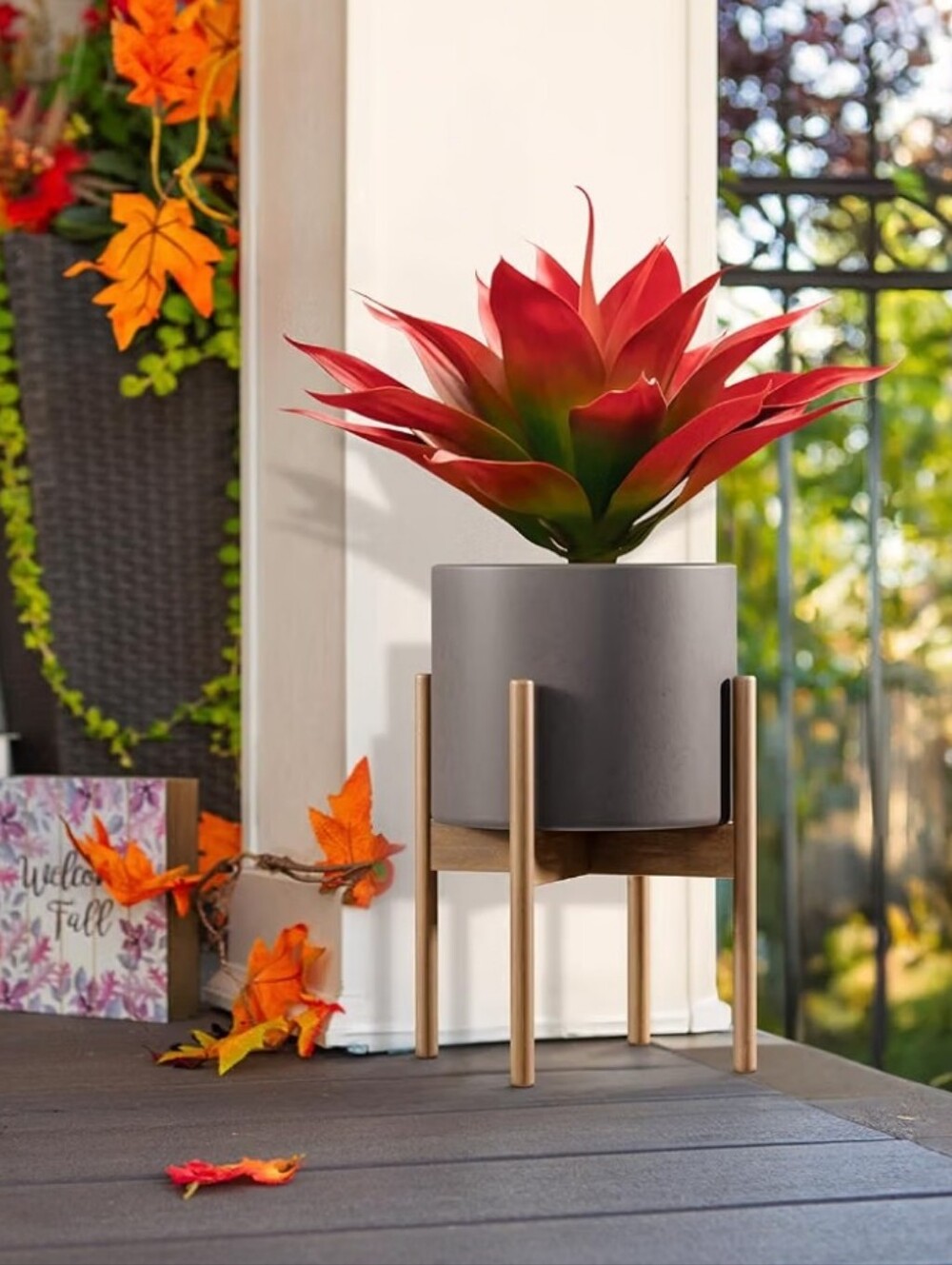 22" Red Faux Agave Plant.